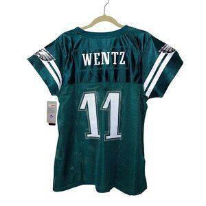 Majestic NFL Philadelphia Eagles Jersey Womens Green Size 1X 11 Carson Wentz New